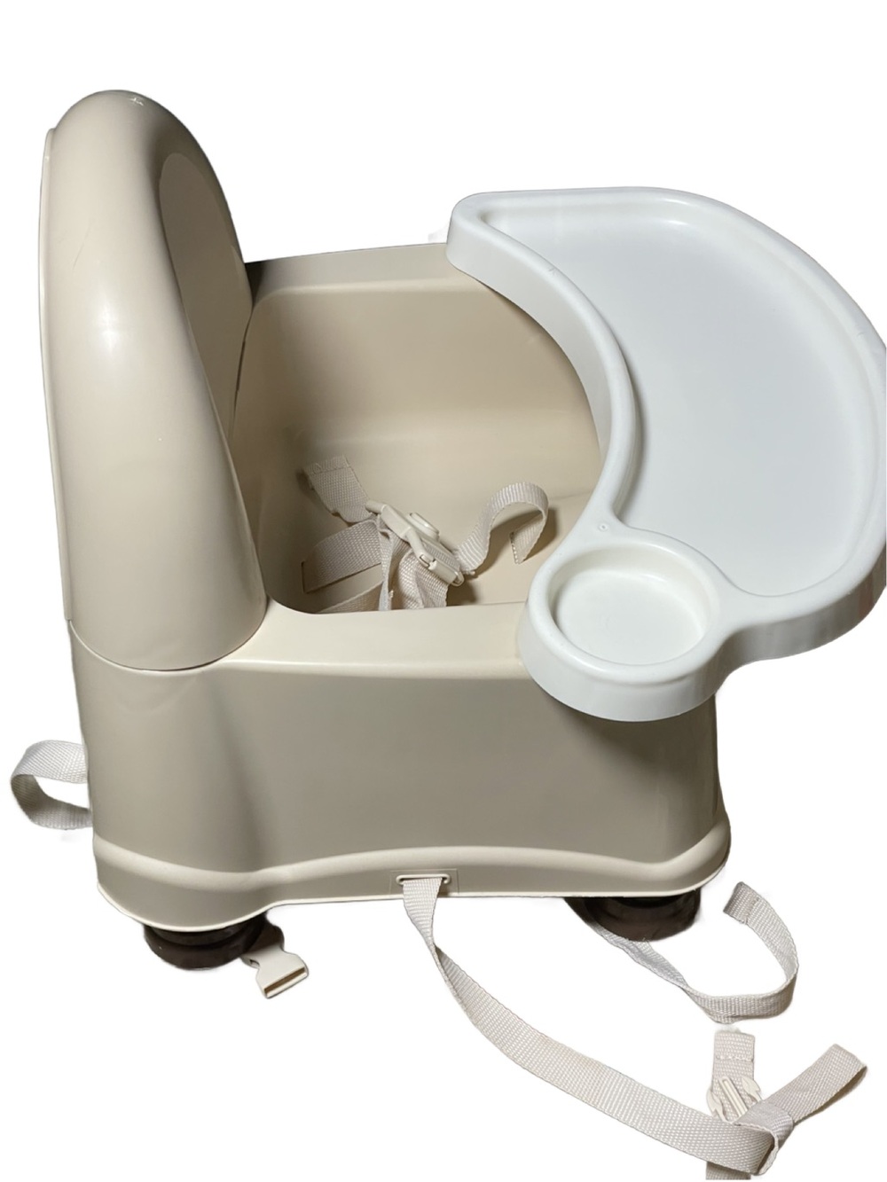 Safety 1st Portable Cream Baby Booster Seat Adjustable w/Swinging White Tray